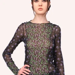 Anna Sui Lilies & Roses Combo Mesh Top