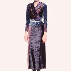 Anna Sui Color Block Stretch Velvet Wrap Top -Anna Sui Store 1123F21 img06 8f2a5da6 0163 42eb bda2 d6f32ab424dd