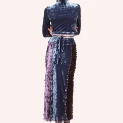 Anna Sui Color Block Stretch Velvet Wrap Top -Anna Sui Store 1123F21 img36 a5eb1825 3b32 4b41 9607 547ddea8c36f