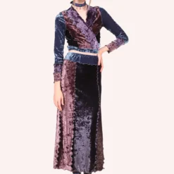 Anna Sui Color Block Stretch Velvet Wrap Top -Anna Sui Store 1123F21 img69 3f8be3e9 1e69 4cd3 aa34 e855be4fc390