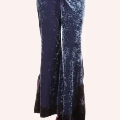 Anna Sui Color Block Stretch Velvet Pants
