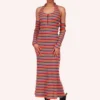 Anna Sui Rainbow Stripe Halter Dress -Anna Sui Store 522A71front