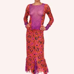 Anna Sui Posies Combo Mesh Top -Anna Sui Store 621A25front