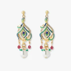 Elegant Peacock Feather Earrings