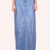 Anna Sui Embroidered Denim Skirt 2 Anna Sui Embroidered Denim Skirt -Anna Sui Store T0123A22 closebottomKeranLu