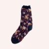 Anna Sui Deco Floral Patch Socks -Anna Sui Store decofloralsocksorange