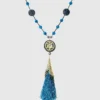 Anna Sui X Erickson Beamon Blue Tassel Necklace Necklace -Anna Sui Store ebj21