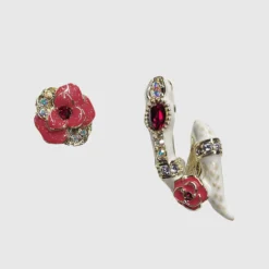 Snake And Rose Mismatched Earrings