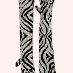 Anna Sui Zebra Sequins Gloves